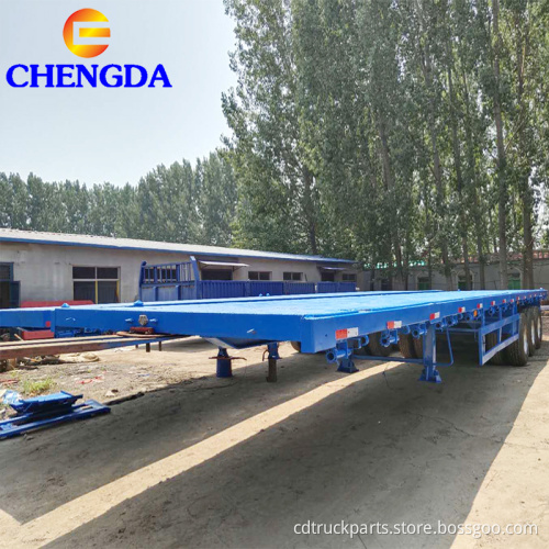 Used 3 Axles 40 Tons Extendable Flatbed Trailer